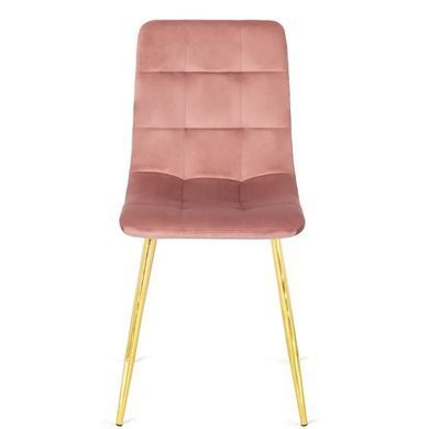 Стілець оксамитовий MEBEL ELITE YORK Velvet, Рожевий / Золотий фотографія