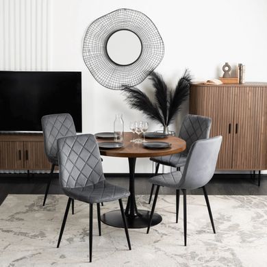 Стілець оксамитовий MEBEL ELITE FORIS Velvet Сірий фотографія