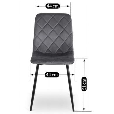 Стілець оксамитовий MEBEL ELITE FORIS Velvet Сірий фотографія