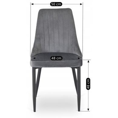 Стілець оксамитовий MEBEL ELITE BARI Velvet Сірий фотографія