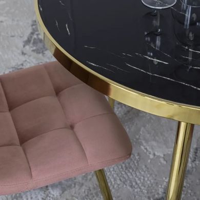 Стілець оксамитовий MEBEL ELITE YORK Velvet, Рожевий / Золотий фотографія