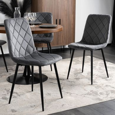 Стілець оксамитовий MEBEL ELITE FORIS Velvet Сірий фотографія