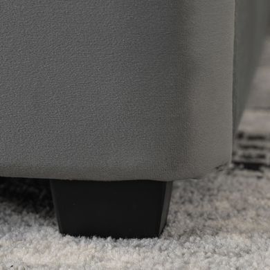 Ліжко двоспальне оксамитове MEBEL ELITE CROS Velvet 140x200 см Темно Сірий фотографія