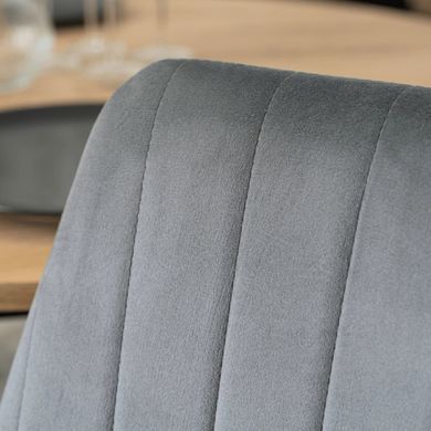 Стілець оксамитовий MEBEL ELITE BARI Velvet Сірий фотографія