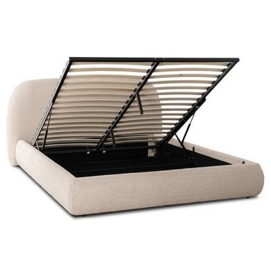 Ліжко двоспальне MEBEL ELITE ROSSO 160x200 см Беж Букле фотографія