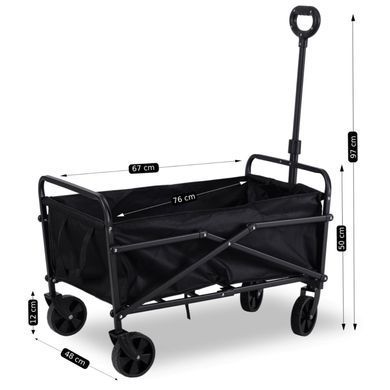 Садовий складаний візок GILBERT 70 л MEBEL ELITE Чорний