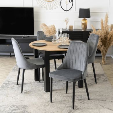 Стілець оксамитовий MEBEL ELITE BARI Velvet Сірий фотографія