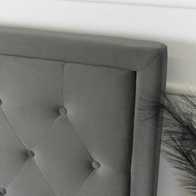 Ліжко двоспальне оксамитове MEBEL ELITE CROS Velvet 140x200 см Темно Сірий фотографія