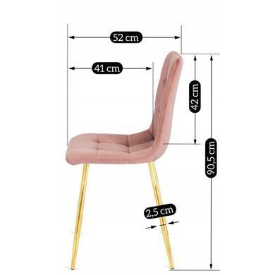 Стілець оксамитовий MEBEL ELITE YORK Velvet, Рожевий / Золотий фотографія