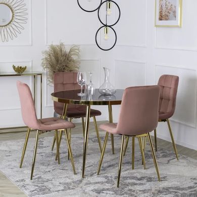Стілець оксамитовий MEBEL ELITE YORK Velvet, Рожевий / Золотий фотографія