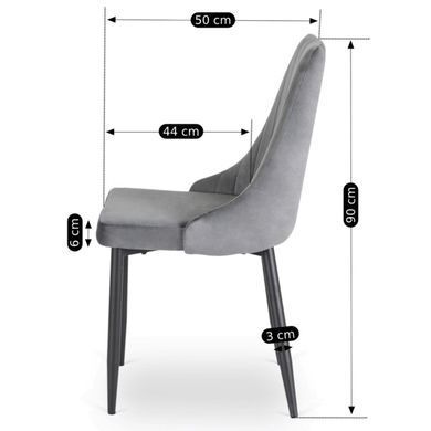 Стілець оксамитовий MEBEL ELITE BARI Velvet Сірий фотографія
