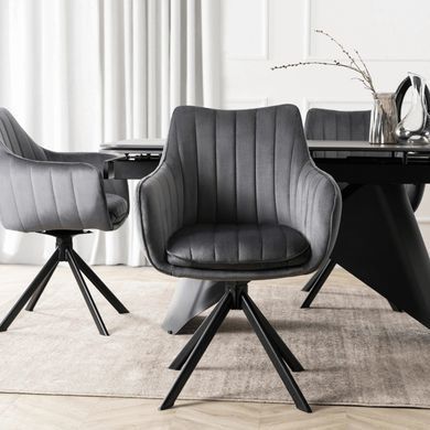 Стілець поворотний MEBEL ELITE MUMBAI 2 Velvet&nbsp;Сірий фотографія