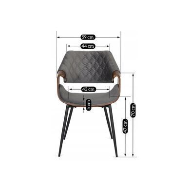 Комплект стол MEBEL ELITE LINO 100х100 см Орех/Черный +4 стула DAKOTA серый/ореховый фотография