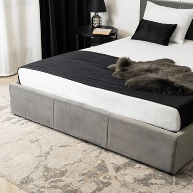 Ліжко двоспальне оксамитове MEBEL ELITE ALISSON Velvet 140x200 Сірий фотографія