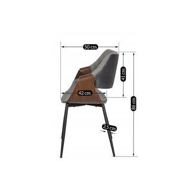 Комплект стол MEBEL ELITE LINO 100х100 см Орех/Черный +4 стула DAKOTA серый/ореховый фотография