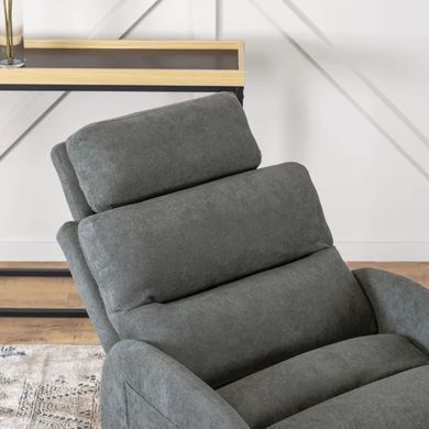 Крісло м'яке з підставкою для ніг MEBEL ELITE HENRY тканина Сірий фотографія
