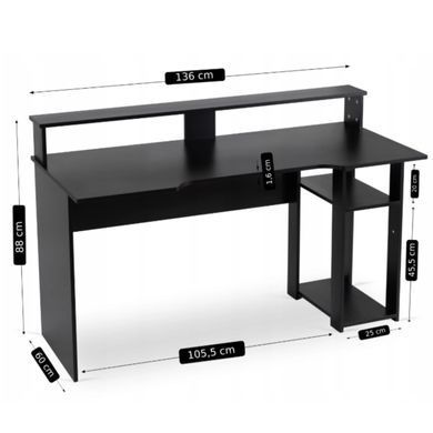 Письменный стол MEBEL ELITE RED 136 см Черный фотография