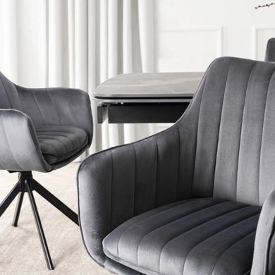 Стілець поворотний MEBEL ELITE MUMBAI 2 Velvet&nbsp;Сірий фотографія