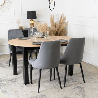 Стілець оксамитовий MEBEL ELITE BARI Velvet Сірий фотографія