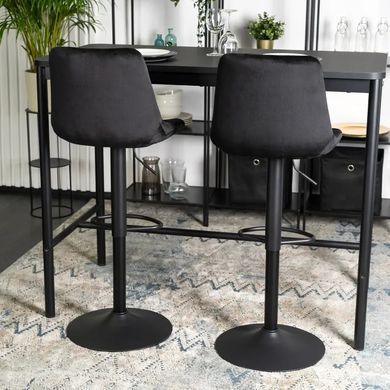Барний стілець оксамитовий MEBEL ELITE ARCOS 2 Velvet чорний фотографія