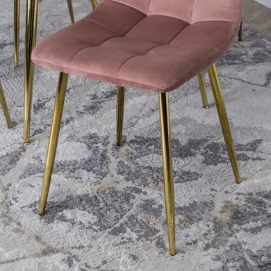 Стілець оксамитовий MEBEL ELITE YORK Velvet, Рожевий / Золотий фотографія