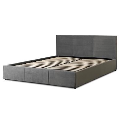 Ліжко двоспальне оксамитове MEBEL ELITE ALISSON Velvet 140x200 Сірий фотографія