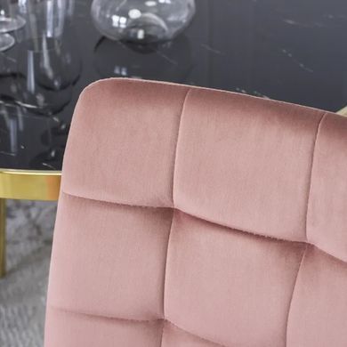 Стілець оксамитовий MEBEL ELITE YORK Velvet, Рожевий / Золотий фотографія