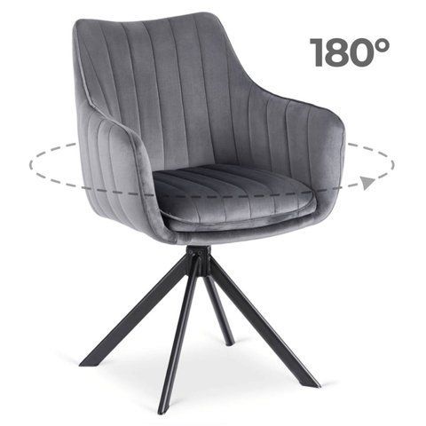 Стілець поворотний MEBEL ELITE MUMBAI 2 Velvet&nbsp;Сірий фотографія
