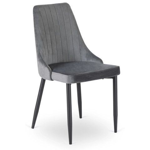 Стілець оксамитовий MEBEL ELITE BARI Velvet Сірий фотографія