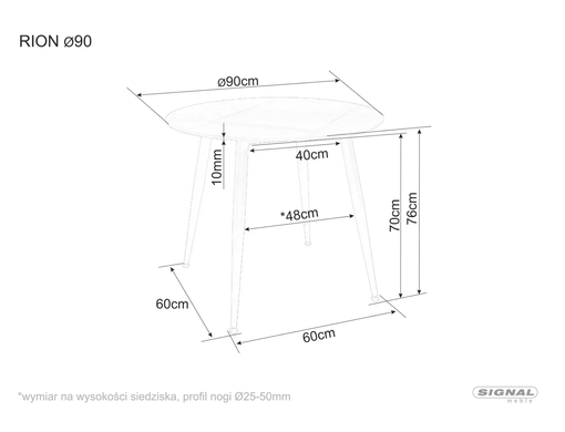 Стіл Обідній RION 90x90 Signal Травертин беж/кашемір фотографія