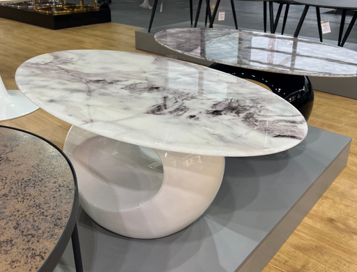 Журнальний столик ETNA Ceramic Signal 110x60 Білий Ефект Мармуру /Білий Лакований фотографія