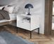 Тумба прикроватная Perfect Home Новая/Nova с 1 ящиком и черными ножками S54 Белый фотография