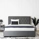 Ліжко двоспальне оксамитове MEBEL ELITE CROS Velvet 140x200 см Темно Сірий