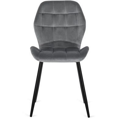 Стул бархатный MEBEL ELITE LUCKY Velvet, Серый / Черный фотография