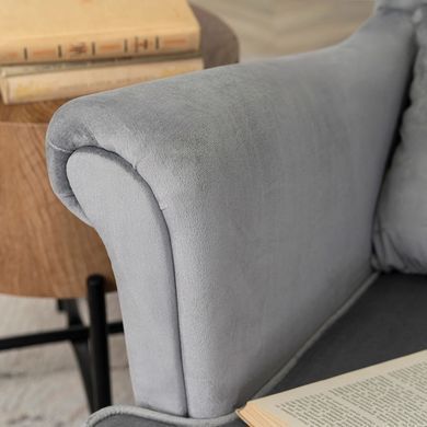 Крісло м'яке оксамитове MEBEL ELITE KLARIS 2 Velvet Сірий фотографія