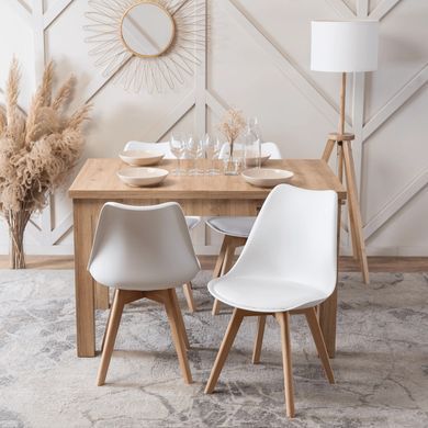 Стул MEBEL ELITE SCANDI Белый/Дуб фотография