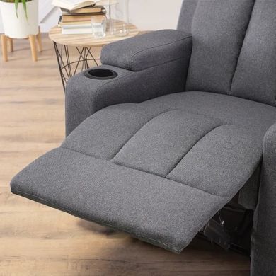 Крісло реклайнер MEBEL ELITE KOBI 2 тканина Темно-сірий фотографія