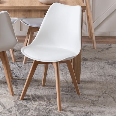 Стул MEBEL ELITE SCANDI Белый/Дуб фотография