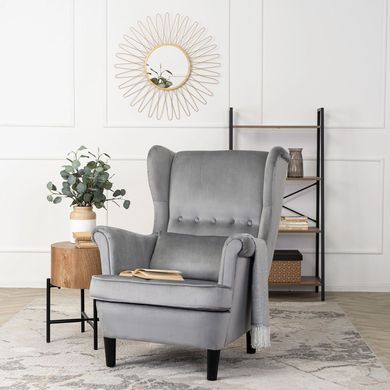 Крісло м'яке оксамитове MEBEL ELITE KLARIS 2 Velvet Сірий фотографія