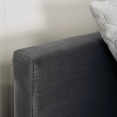 Ліжко оксамитове MEBEL ELITE JONAS Velvet 90x200 Сірий фотографія