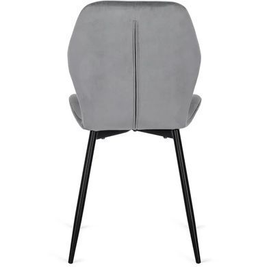 Стул бархатный MEBEL ELITE LUCKY Velvet, Серый / Черный фотография