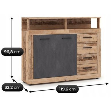 Комод MEBEL ELITE BLAGO MIDI A 120 необработанный дуб фотография