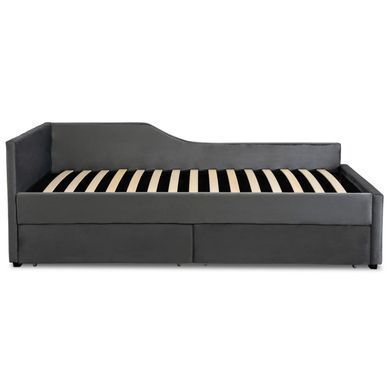 Ліжко оксамитове MEBEL ELITE JONAS Velvet 90x200 Сірий фотографія