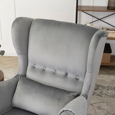 Крісло м'яке оксамитове MEBEL ELITE KLARIS 2 Velvet Сірий фотографія