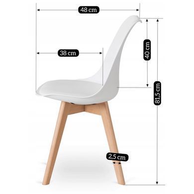 Стул MEBEL ELITE SCANDI Белый/Дуб фотография