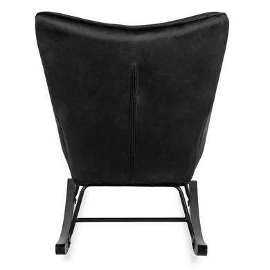 Кресло-качалка бархатное MEBEL ELITE ELIS Velvet Черный фотография