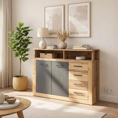 Комод MEBEL ELITE BLAGO MIDI A 120 необработанный дуб фотография