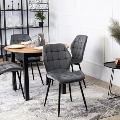 Стул бархатный MEBEL ELITE LUCKY Velvet, Серый / Черный фотография