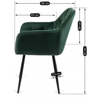 Стілець оксамитовий MEBEL ELITE VIKI Velvet зелений фотографія