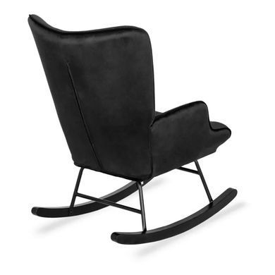 Кресло-качалка бархатное MEBEL ELITE ELIS Velvet Черный фотография